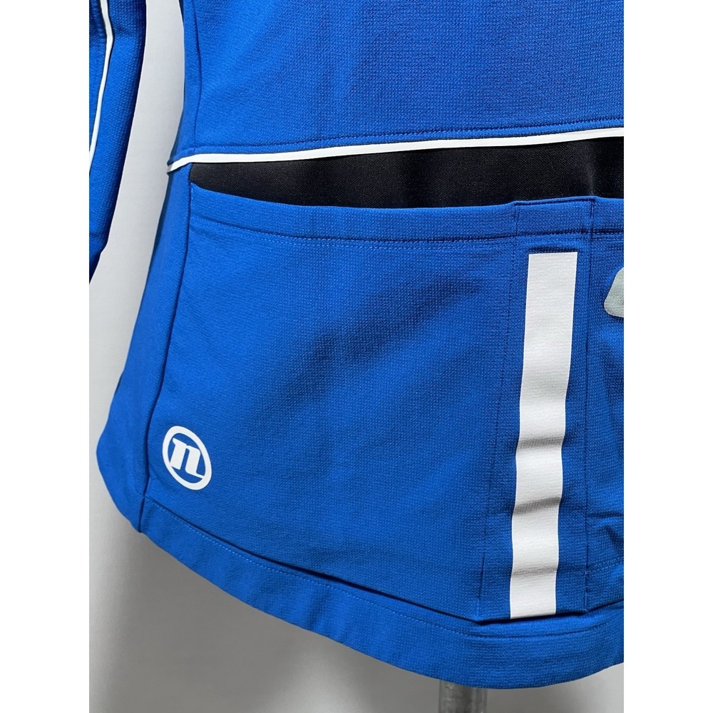 Novara Cycling Jacket Mens Blue Reflective Full Zip Performance Riding - Picture 8 of 16